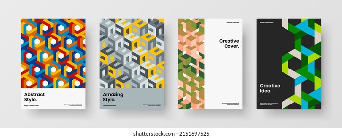 Colección de conceptos de portada de la portada de la portada de la portada de mosaicos asombrosos. Conjunto de ilustraciones vectoriales de diseño de afiches aislados.