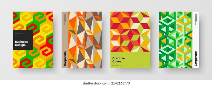 Increíble composición del concepto de póster de patrón de mosaico. Colección de plantillas de diseño de vectores de carteles de moda.