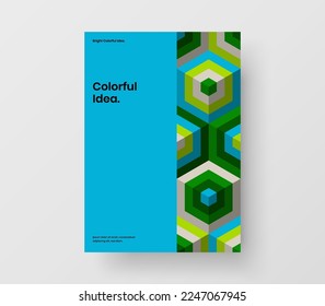 Amazing mosaic shapes company cover template. Simple presentation design vector layout.