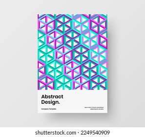 Amazing mosaic shapes placard template. Clean journal cover vector design illustration.