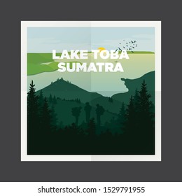 Amazing Mount Bromo, East Java, Indonesia. Vector illustration