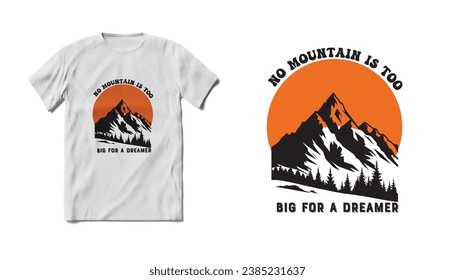 Amazing Mountain sun t-shirt design vector image print 100% editable 