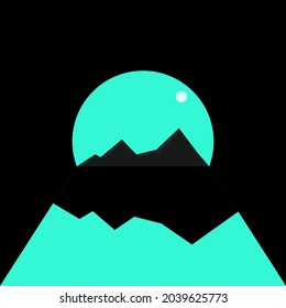 
Amazing mountain view. Vector illustration. Interesting sight. A big mountain shining in the sun
