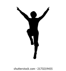 Amazing move of ballet dance by a woman silhouette vector art.
