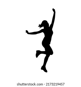 Amazing move of ballet dance by a woman silhouette vector art.