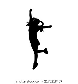 Sorprendente movimiento de baile ballet por parte de una mujer silueta de arte vectorial.