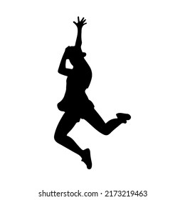 Sorprendente movimiento de baile ballet por parte de una mujer silueta de arte vectorial.