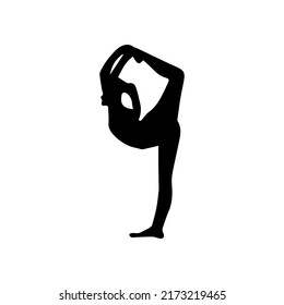 Amazing move of ballet dance by a woman silhouette vector art.