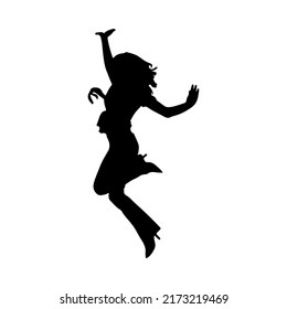 Amazing move of ballet dance by a woman silhouette vector art.