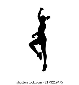 Amazing move of ballet dance by a woman silhouette vector art.