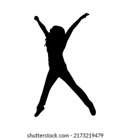Amazing move of ballet dance by a woman silhouette vector art.