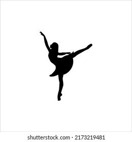 Amazing move of ballet dance by a woman silhouette vector art.