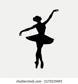 Amazing move of ballet dance by a woman silhouette vector art.