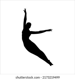 Amazing move of ballet dance by a woman silhouette vector art.