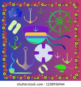 Amazing multicolor seaman summer pattern kit.