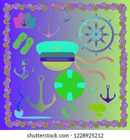 Amazing multicolored seaman summer pattern suite.