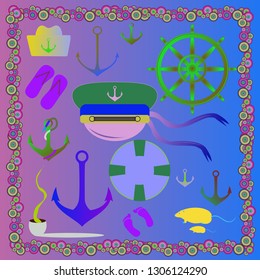 Amazing multicolored seaman summer pattern suite.
