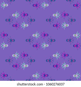 Amazing new animal multicolor childish sea octopus background seamless.