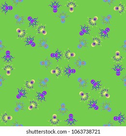 Amazing new animal multicolor childish sea devilfish background seamless.