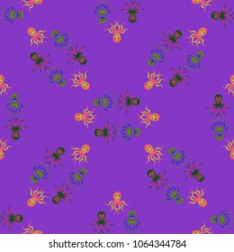 Amazing new animal multicolor childish sea octopus background seamless.