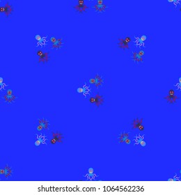 Amazing new animal multicolor childish sea octopus background seamless.