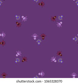 Amazing new animal multicolor childish sea octopus background seamless.