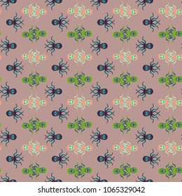 Amazing new animal multicolor childish sea octopus background seamless.