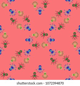 Amazing new animal multicolor childish sea poulpe background seamless.