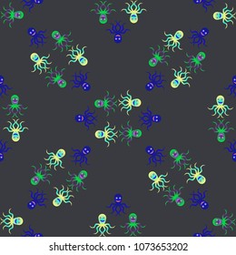 Amazing new animal multicolor childish sea poulpe background seamless.