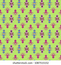 Amazing new animal multicolor childish sea octopus background seamless.