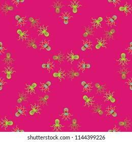 Amazing new animal multicolor childish sea octopus background seamless.