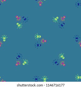 Amazing new animal multicolor childish sea octopus background seamless.