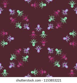 Amazing new animal multicolor childish sea devilfish background seamless.