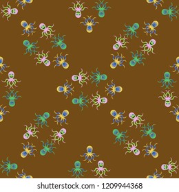 Amazing new animal multicolor childish sea poulpe background seamless.