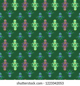 Amazing new animal multicolor childish sea octopus background seamless.