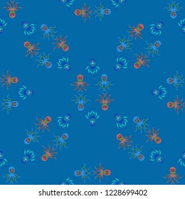 Amazing new animal multicolor childish sea devilfish background seamless.