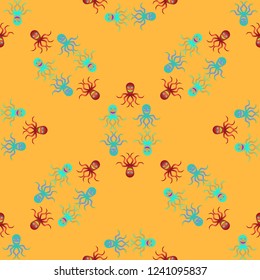 Amazing new animal multicolor childish sea poulpe background seamless.
