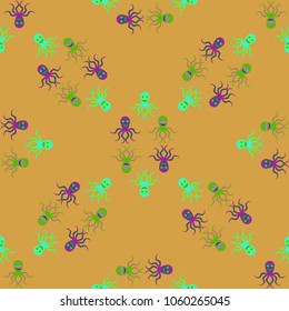 Amazing new animal multicolored childish sea octopus background seamless.