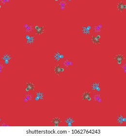 Amazing new animal multicolored childish sea octopus background seamless.