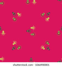 Amazing new animal multicolored childish sea octopus background seamless.