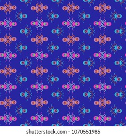 Amazing new animal multicolored childish sea octopus background seamless.