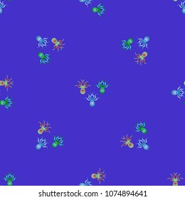 Amazing new animal multicolored childish sea octopus background seamless.