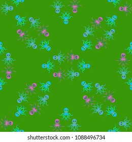 Amazing new animal multicolored childish sea devilfish background seamless.