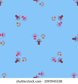 Amazing new animal multicolored childish sea octopus background seamless.