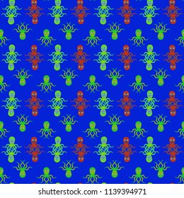 Amazing new animal multicolored childish sea octopus background seamless.