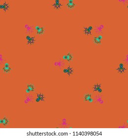 Amazing new animal multicolored childish sea octopus background seamless.
