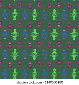 Amazing new animal multicolored childish sea octopus background seamless.