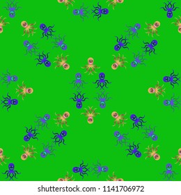 Amazing new animal multicolored childish sea octopus background seamless.