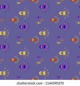 Amazing new animal multicolored childish sea octopus background seamless.