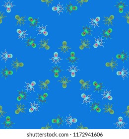 Amazing new animal multicolored childish sea octopus background seamless.